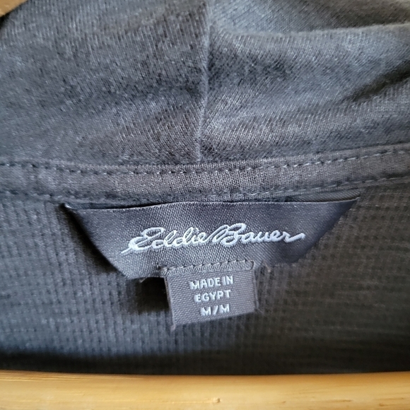 EDDIE Bauer Thermal Cowl Neck Long Dleeve Shirt Gray Medium - Picture 3 of 8